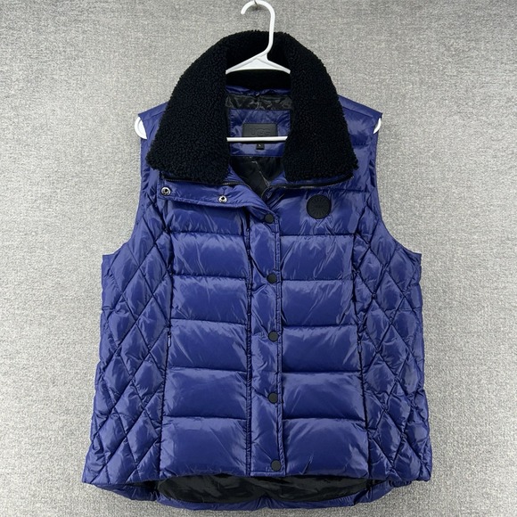 UGG Australia Jackets & Blazers - UGG Puffer Down Vest Women Size Large Blue Detachable Collar Cozy